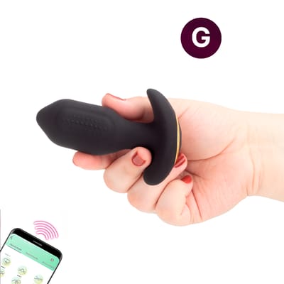 Plug Anal Cônico em Silicone com 9 Modos de Vibração e Rotação, Controle Via Aplicativo e Recarregável - SI Pong | 8,5 x 3,5 cm