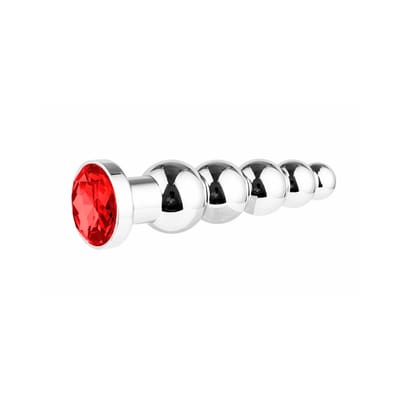 Plug Anal Cromado Escalonado em Alumínio com Joia na Base - Vip Mix | 12,3 x 3,3 cm | Disponível em 3 Cores