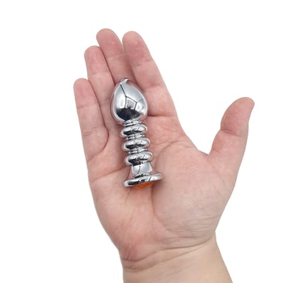 Plug Anal Cromado Tamanho "P" com Formato Cônico e Detalhe de Joia - Lust Metal Anal Screw | 6,2 x 2,7 cm | Disponível em 11 Cores