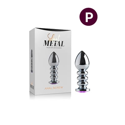 Plug Anal Cromado Tamanho "P" com Formato Cônico e Detalhe de Joia - Lust Metal Anal Screw | 6,2 x 2,7 cm | Disponível em 11 Cores