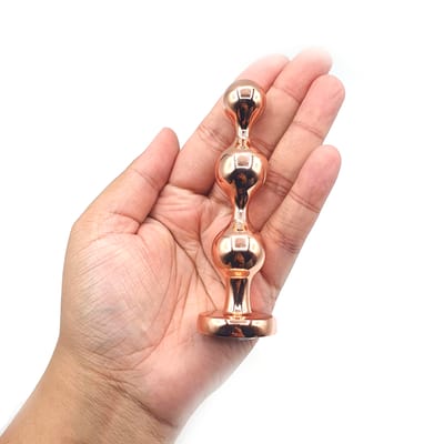 Plug Anal Cromado no Tamanho P com Base - Gender X Gold Digger Small | 9,2 x 2,2 cm