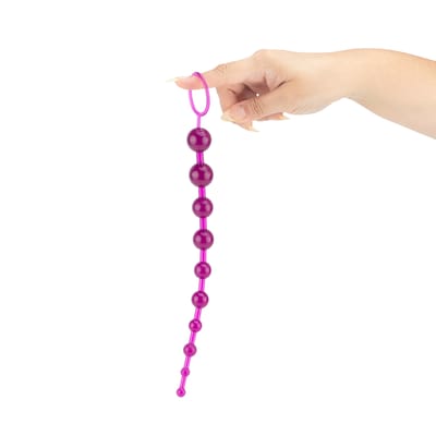 Plug Anal Escalonado 10 Esferas para Estimulação com Bolinha Tailandesa - Yaffa Lingerie | 26,5 x 2,3 cm