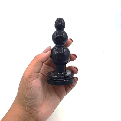Plug Anal Escalonado com 3 Esferas de Tamanhos Gradativos e Detalhe de Joia de Coração na Base - InNamorata Love Items | 9,7 x 3,5 cm