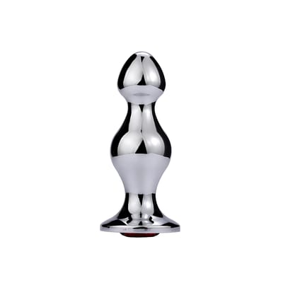 Plug Anal Escalonado em Aço Inoxidável com Joia na Base - Sexy Import | 12,4 x 5 cm | Disponível em 5 Cores