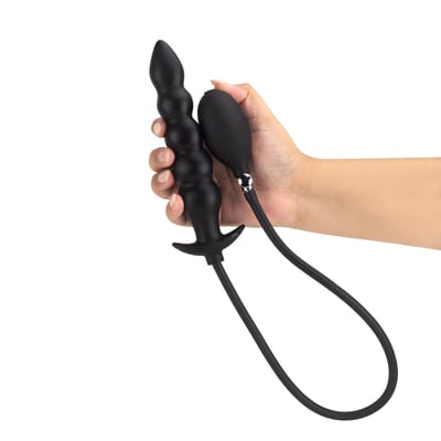Plug Anal Escalonado Inflável com 5 Esferas em Silicone com Pera de Pressão | 17,5 x 3,8 cm