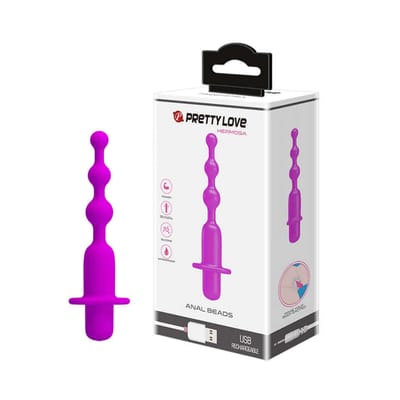 Plug Anal Escalonado Recarregável com 12 Modos de Vibração em Silicone - Pretty Love Hermosa | 13,6 x 2,1 cm