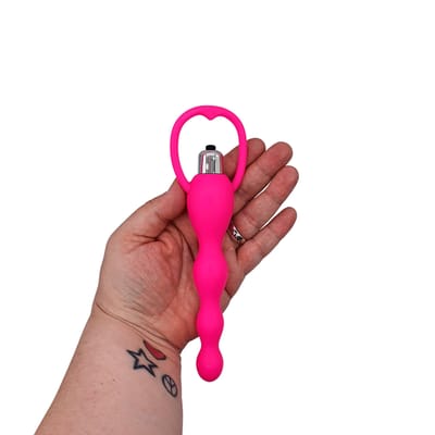Plug Anal Escalonado em Silicone Cirúrgico com Vibração - XXOO | 12,5 x 3,2 cm | Disponível em 2 Cores