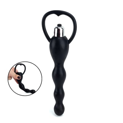Plug Anal Escalonado em Silicone Cirúrgico com Vibração - XXOO | 12,5 x 3,2 cm | Disponível em 2 Cores