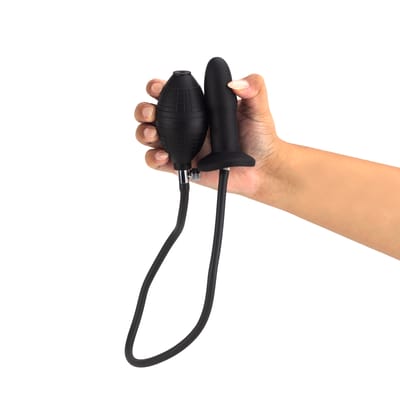 Plug Anal "G" Anatômico Inflável em Silicone com Pera Insufladora e Descompressão - SI | 8,7 x 3 cm