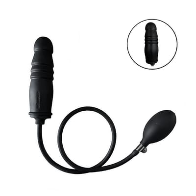 Plug Anal Inflável em Silicone com Corpo Escalonado e Bomba de Pressão - SI | 14 x 4 cm