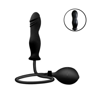 Plug Anal Inflável em Silicone com Glande e Pera de Pressão - SI | 14 x 3,8 cm