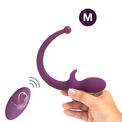 Plug Anal ''M'' no Formato de Rabo em Silicone com 12 Vibrações Poderosas e Controle Remoto Sem Fio - Pretty Love Ligeia | 7 x 3,4 cm