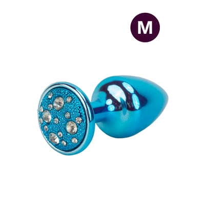 Plug Anal "M" em Metal com Formato Cônico e Detalhes de Joias Cravejado - Hard | 6,6 x 3,4 cm | Disponível em 7 Cores