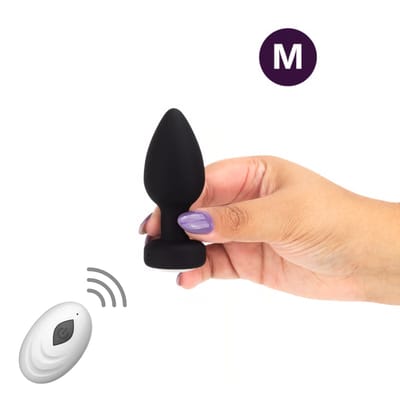 Plug Anal "M" em Silicone, Formato Cônico, 9 Modos de Vibração e Controle Remoto Sem Fio - SI Aiko 2 | 7,4 x 3,3 cm