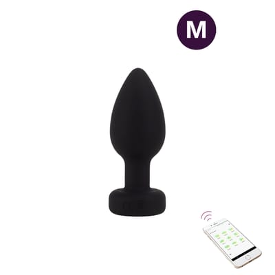 Plug Anal "M" em Silicone, Formato Cônico, 9 Modos de Vibração e Controle Remoto Via App - SI Aiko | 7 x 3,3 cm