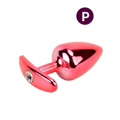 Plug Anal "P" Cônico em Metal com Strass e Base Removível - Hard | 5,8 x 2,6 cm | Disponível em 7 Cores