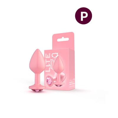 Plug Anal "P" no Formato Cônico com Glitter e Detalhe de Pedra Brilhante na Base - Sexy Fantasy Lite | 6,5 x 2,6 cm