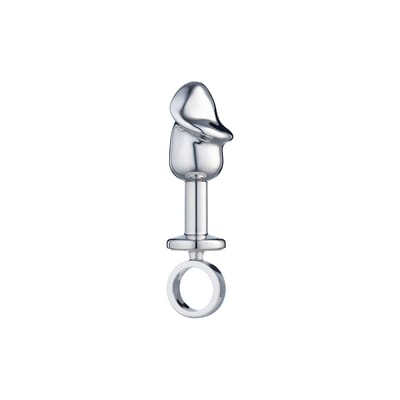 Plug Anal Prata com Formato de Glande e Dedal - Sexy Fantasy Lite | 7,5 x 2,5 cm