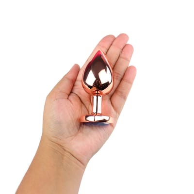 Plug Anal Rose no Tamanho "G" com Pedra Brilhante na Base em Formato de Coração - Intt Toys | 8,1 x 4,0 cm | Disponível em 10 Cores