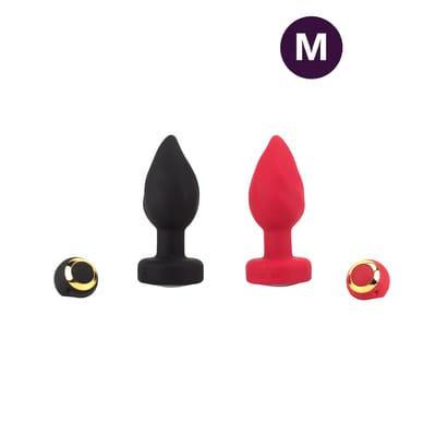 Plug Anal "M" em Silicone com 10 Vibrações, Led, Touch e Controle Remoto em Formato de Anel - SI | 7,4 x 3,4 cm | Disponível em 2 Cores