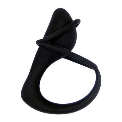 Plug Anal em Silicone Aveludado com Anel Peniano Duplo - 8,5 x 3,1 cm