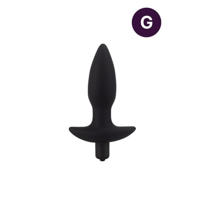 Plug Anal "G" em Silicone, Formato Cônico com Base de Segurança e Bullet com 10 Modos de Vibrações - SI | 10 x 3,6 cm