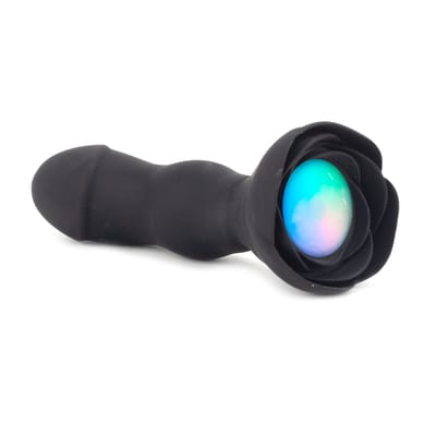 Plug Anal em Silicone em Formato de Pênis com LED, 10 Modos de Vibração e Controle Remoto sem Fio - YouVibe | 10,5 x 3,5 cm