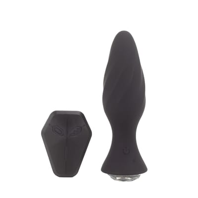 Plug Anal em Silicone com Pedra na Base, 10 Modos de Vibração, Controle Remoto Sem Fio e Recarregável - SI Diamond | 9,5 x 3,5 cm