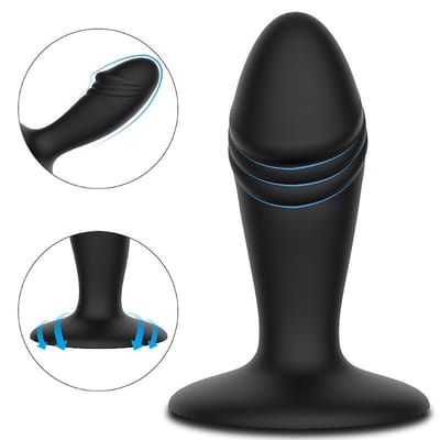 Plug Anal em Silicone com Ponta no Formato de Glande e Ventosa - S-Hande Arno | 8 x 3,1 cm