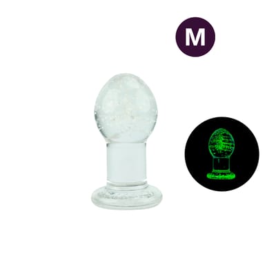Plug Anal no Tamanho "M" em Vidro Resistente com Formato Cônico que Brilha no Escuro - 3R Import | 7 x 3,8 cm