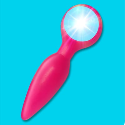 Plug Anal em TPE Atóxico com 3 Modos de LED - Diversão Ao Cubo | 7,5 x 2,4 cm | Disponível em 4 Cores
