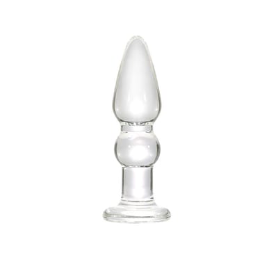 Plug Anal em Vidro com Design Escalonado - 14 x 3,8 cm