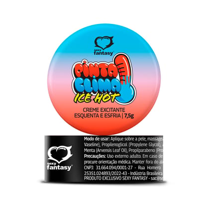 Pomada Excitante em Creme - Sexy Fantasy Pinta Clima Ice Hot | 7,5 Gramas