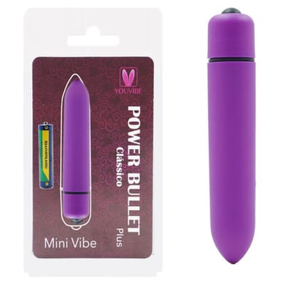 Cápsula Vibratória Resistente à Água - Mini Vibe Power Bullet Plus Clássico | 9,3 x 1,8 cm | Disponível em 4 Cores