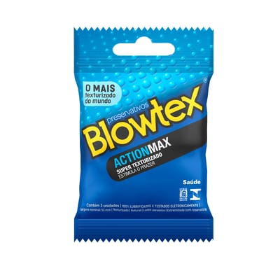 Preservativo Super Texturizado que Estimulam o Prazer Feminino - Blowtex Action Max | 3 Unidades