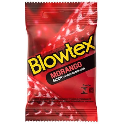 Blowtex Morango - Preservativo com Sabor - 3 Unidades