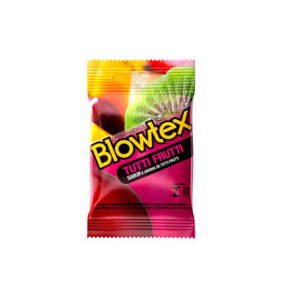 Preservativo com Sabor e Aroma de Tutti Frutti - Blowtex | 3 Unidades