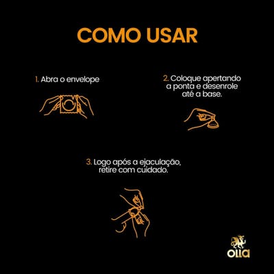 Preservativo Lubrificado Ainda + Fácil de Colocar - Olla Play | 6 Unidades