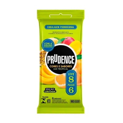 Preservativo Mix Tropical Cores e Sabores - Prudence | 8 Unidades