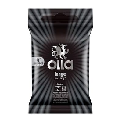 Preservativo Largo com 56 mm - Olla Large | 3 Unidades