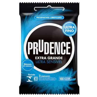 Preservativo Ultra Sensível - Prudence Extra Grande - 3 Unidades