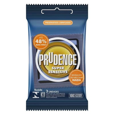 Preservativo Extra Fino que Traz a Sensação de Usar Nada - Prudence Super Sensitive | 3 Unidades