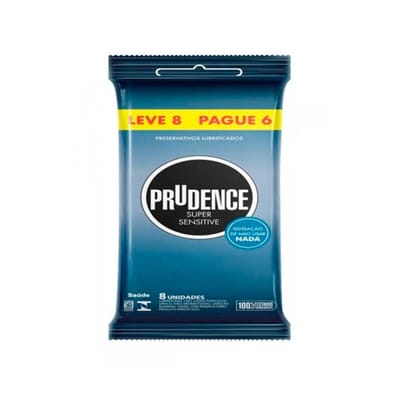 Preservativo com Sensação de Não Usar Nada - Prudence Super Sensitive | 8 Unidades