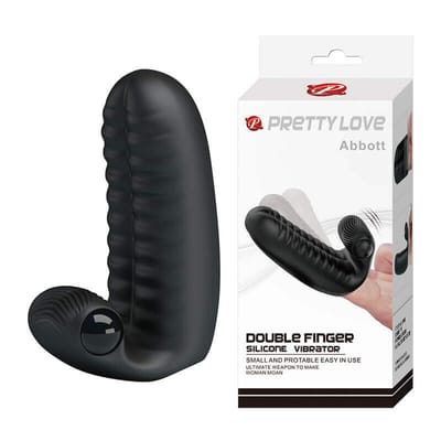 Capa Para Dedo em Silicone com Textura Estimuladora e Vibração Potente - Pretty Love Abbott | 8,5 x 3,8 cm | Disponível em 2 Cores