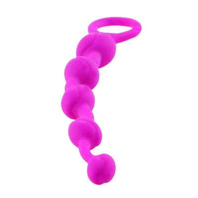 Plug Anal com 5 Bolinhas Graduais em Silicone - Pretty Love Beeds II