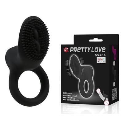Anel Peniano em Silicone com Vibração Única - Pretty Love Cobra | 7 x 4 cm