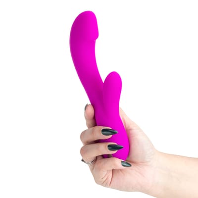 Vibrador Estimulador de Ponto G e Clítoris em Silicone com Aquecimento e 12 Modos de Vibração - Pretty Love Cornelius | 10,5 x 3,5 cm