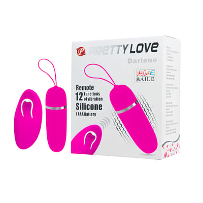 Cápsula Vibratória Lisa com 12 Modos de Vibração, Controle Remoto sem Fio e Resistente à Água - Pretty Love Darlene | 8,6 x 2,7 cm | Disponível em 2 Cores
