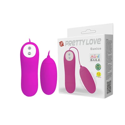 Cápsula Vibratória com 12 Modos de Vibração e Controle Remoto com Fio - Pretty Love Eunice | 5,8 x 2,7 cm
