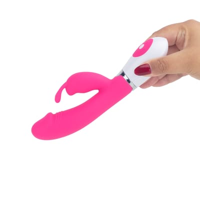 Vibrador de Ponto G e Clítoris em Forma de Coelho com 30 Níveis de Vibração - Pretty Love Gene | 10 x 3,2 cm | Disponível em 3 Cores